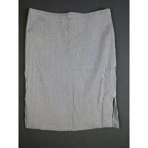 J Crew Striped Midi Pencil Skirt Nautical Preppy Purple White 8